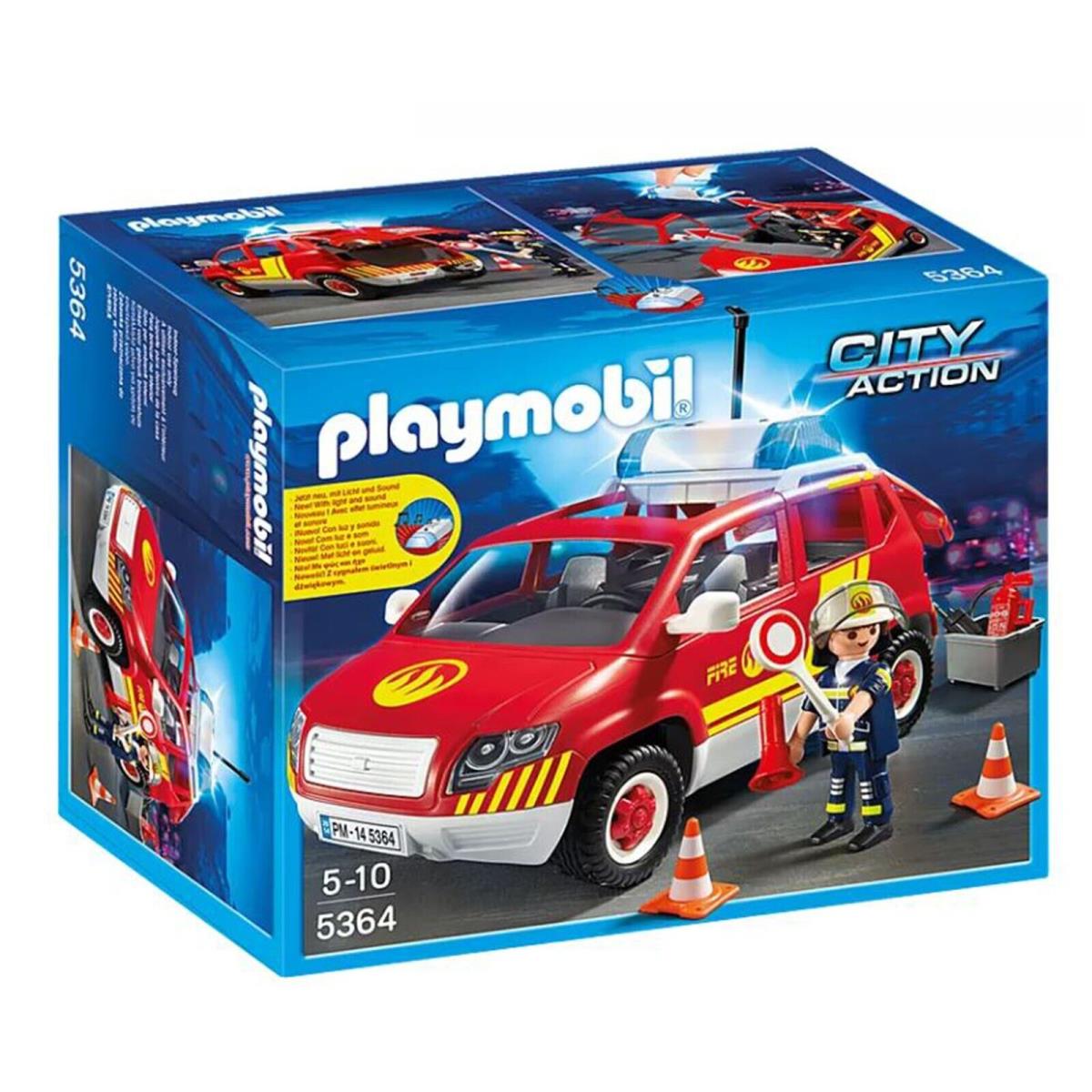 Playmobil City Action Fire Chief`s Car with Lights and Sounds Building Set 5364