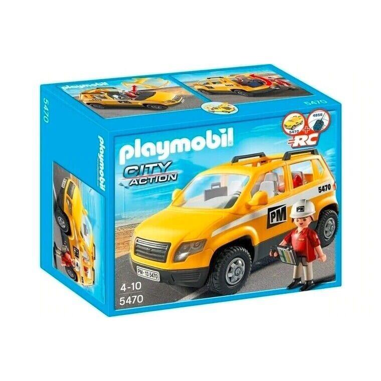 Playmobil 5470 Construction City Site Supervisor`s RC Car W/figure Vehicle Suv