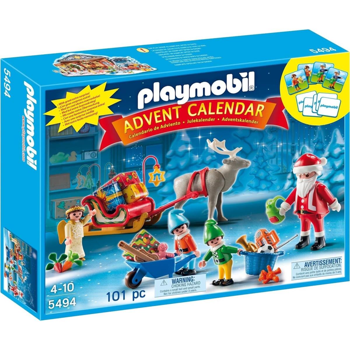 Playmobil 5494 Advent Calendar Santa Reindeer Angel Christmas Diorama 101 Pieces