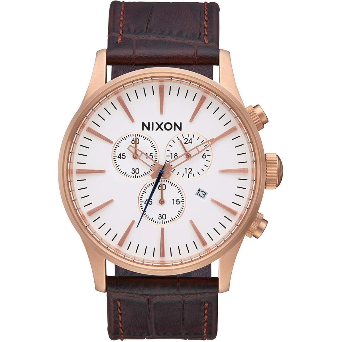Nixon A405-2459 Sentry Chrono Brown Leather Men`s Watch