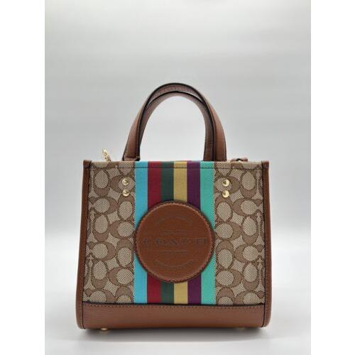 Coach Dempsey Tote 22 In Signature Jacquard with Stripe and Patch C5637