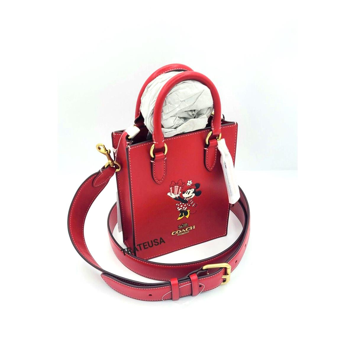 Coach Disney X Coach North South Mini Tote Bag Minnie Mouse Red CN022