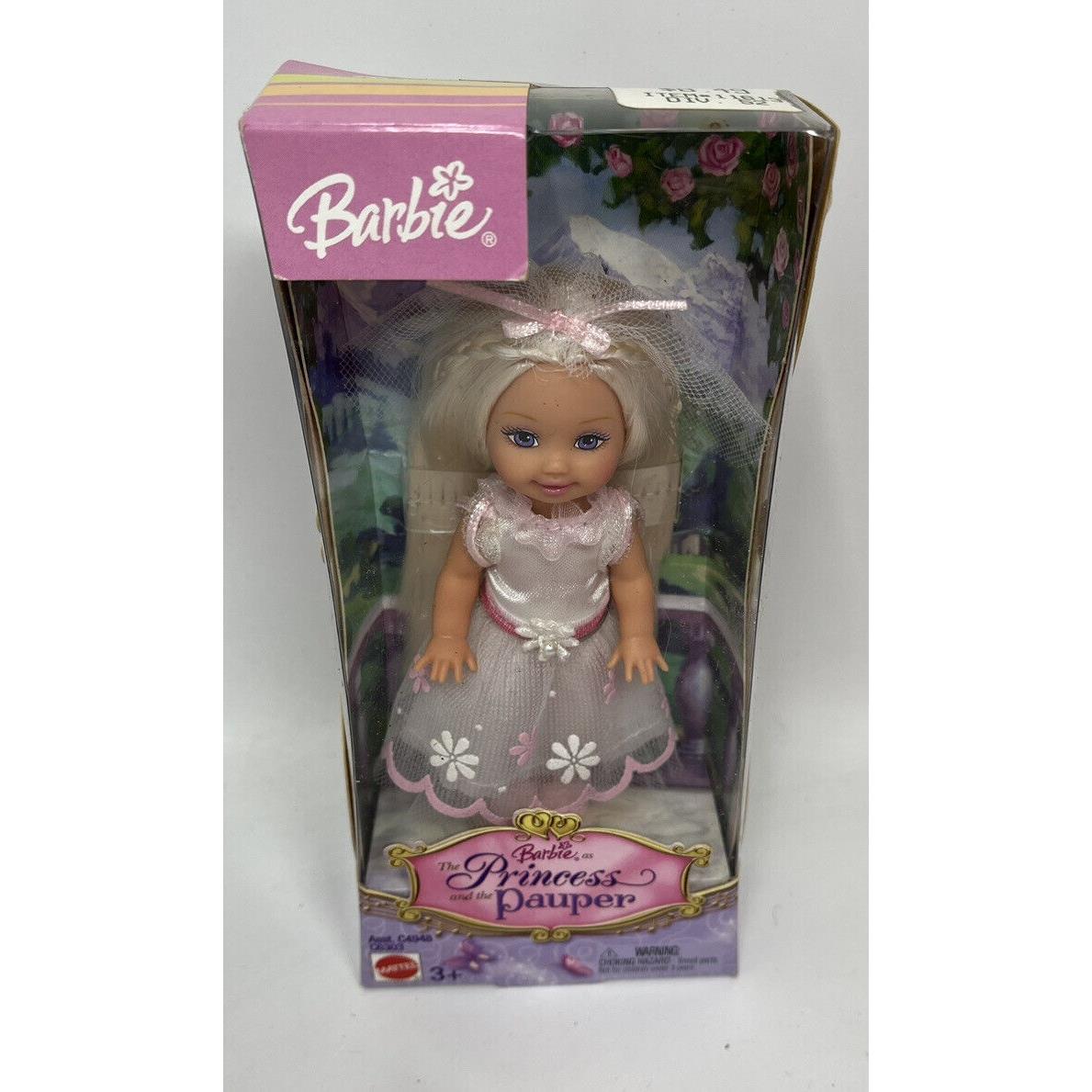 2004 Kelly in The Princess and The Pauper Barbie - White Dress Nrfb C6303