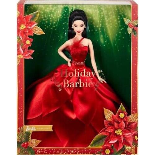 2022 Holiday Barbie Doll Black Hair