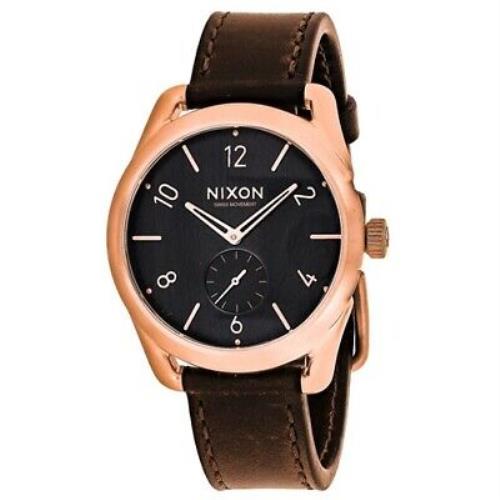 Nixon C39 Rose Gold Brown Leather Mens Watch A459-1890