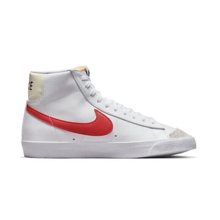 Nike Blazer Mid `77 Vintage Mens Casual Shoes White Red BQ6806-122 Sz 9.5