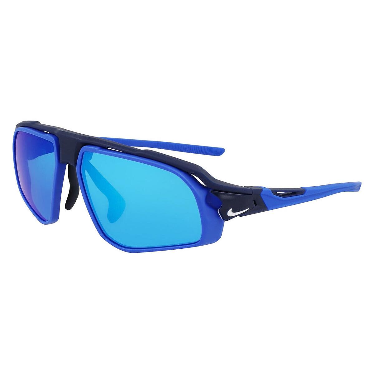 Nike Nik Sunglasses Men Matte Navy / Blue Mirrored/volt 59mm