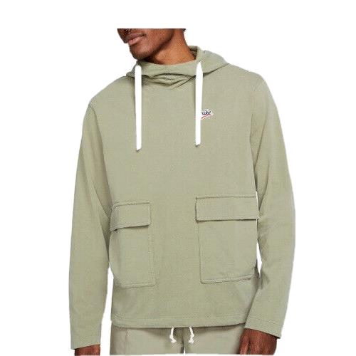 Nike Sportswear Heritage Essentials Knit Pullover Hoodie Men Xxl Light Army