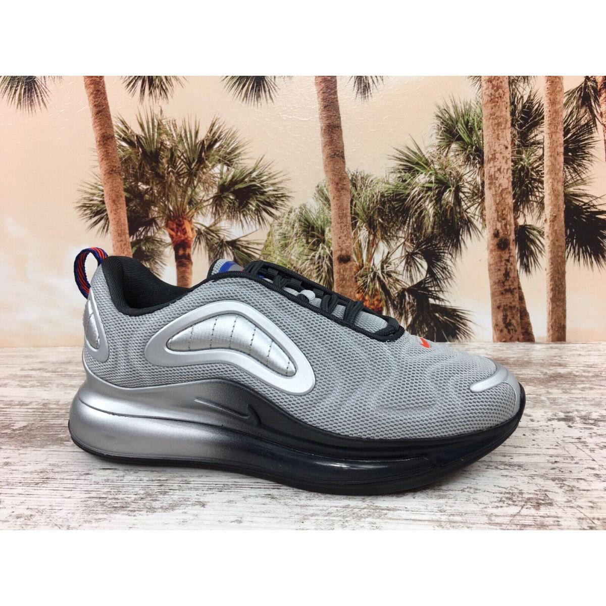 Nike Air Max 720 GS Metallic Silver Sneakers AQ3196-012 Size 5Y - Womens 6.5 - Gray