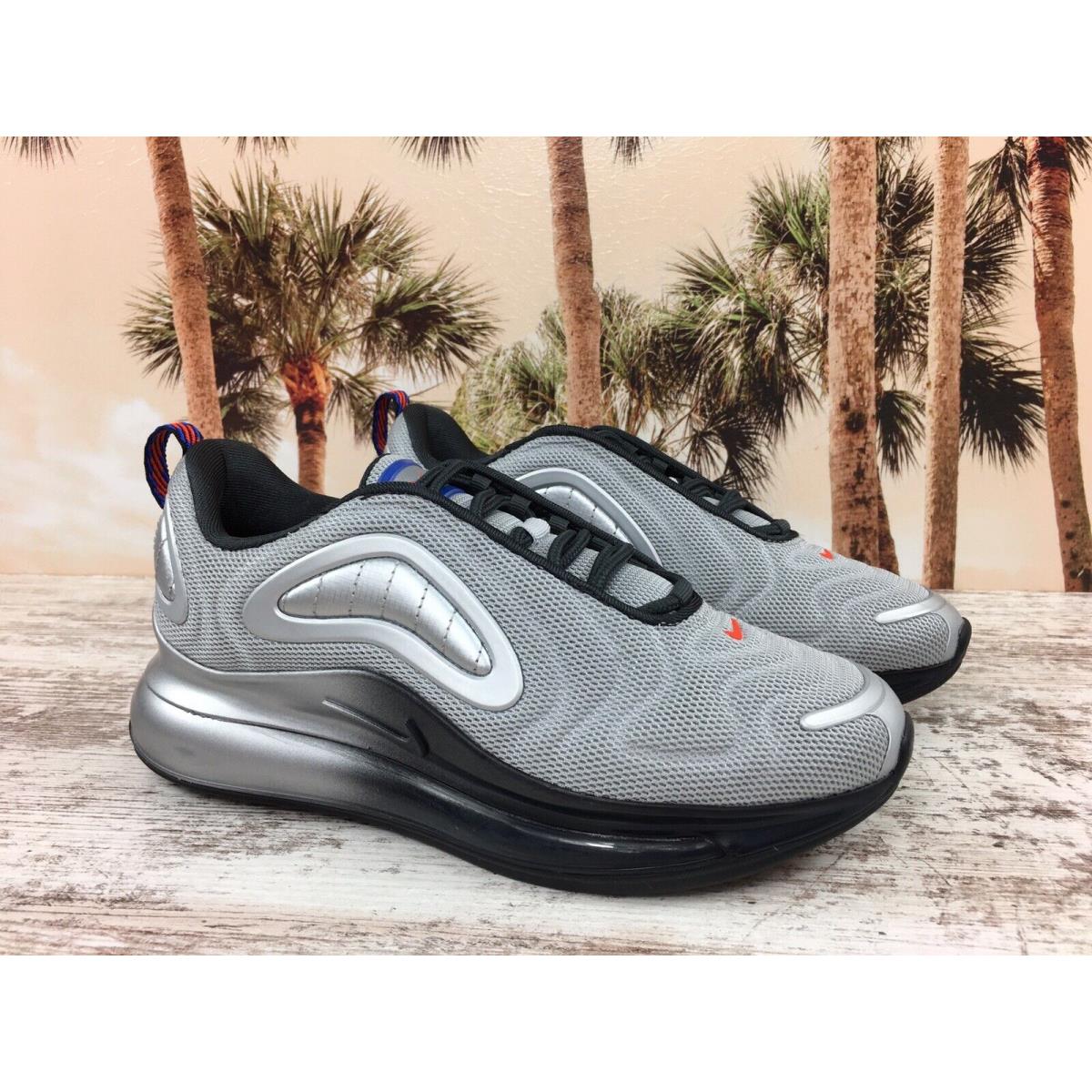 Nike Air Max 720 GS Metallic Silver Sneakers AQ3196-012 Size 5Y - Womens 6.5 - Gray