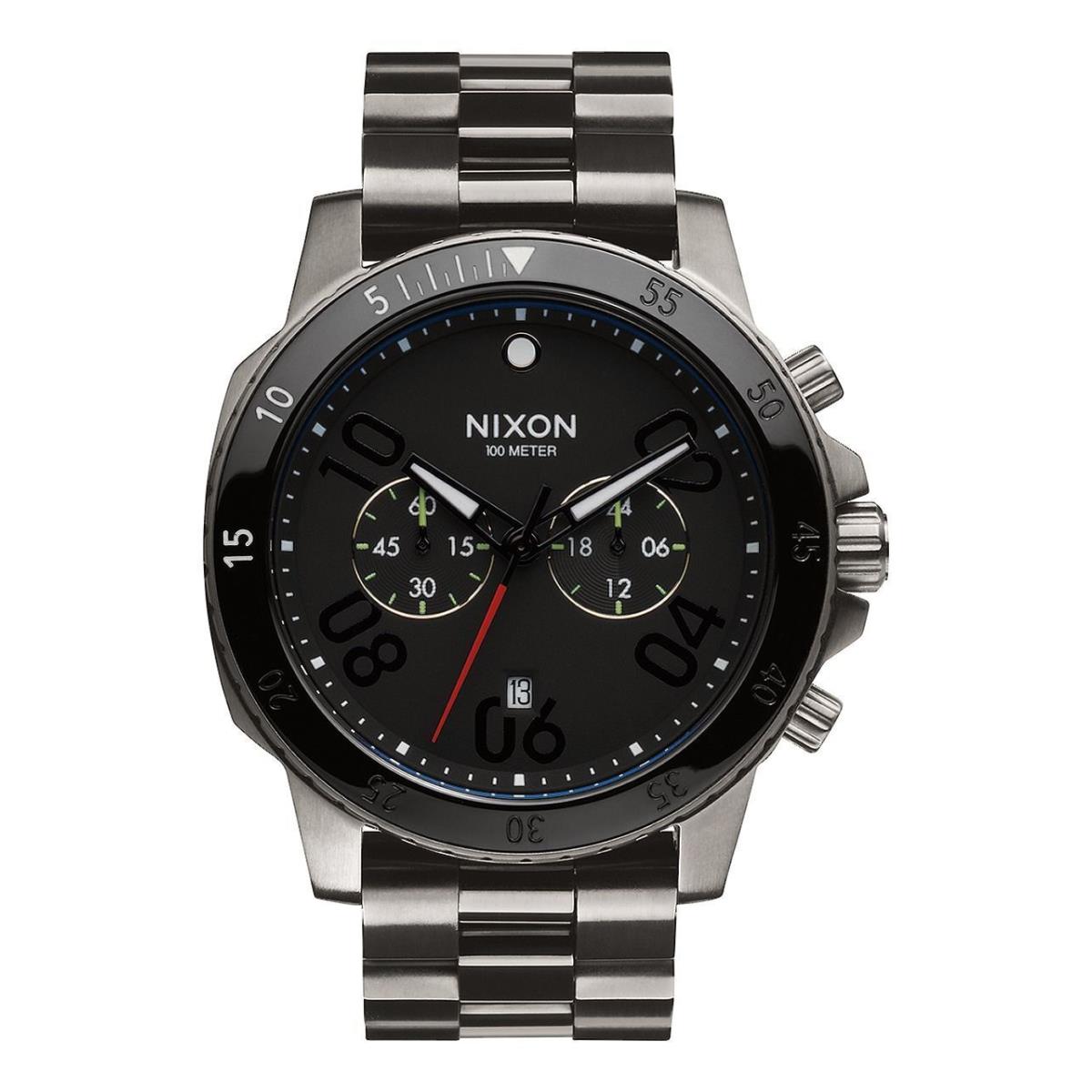 Nixon Ranger Chrono Watch - A549 1531 - Gunmetal/black - Black Dial, Gray Band