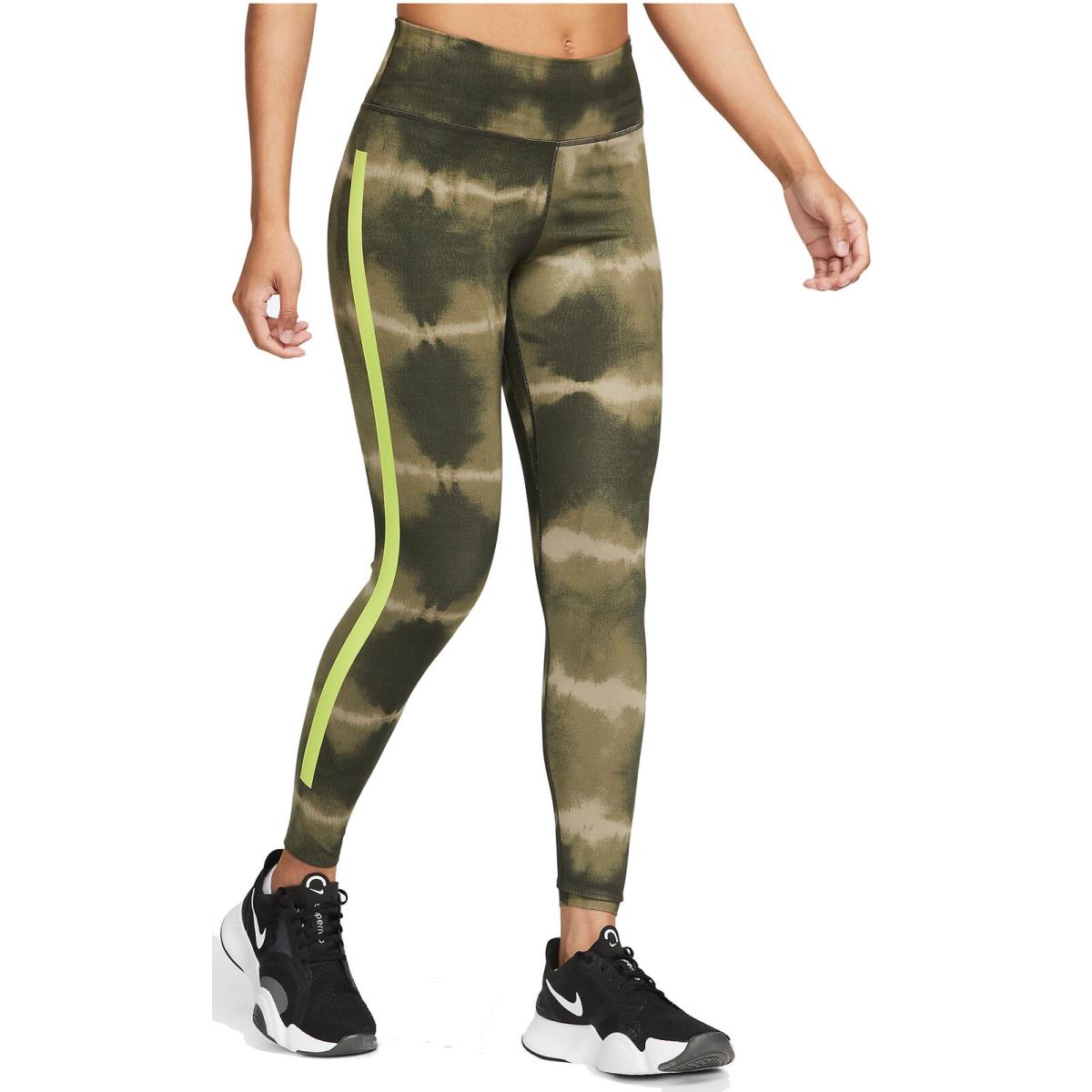 Nike Women`s One Luxe Sequoia/green Training Leggings Xsmall DM7619-355 010