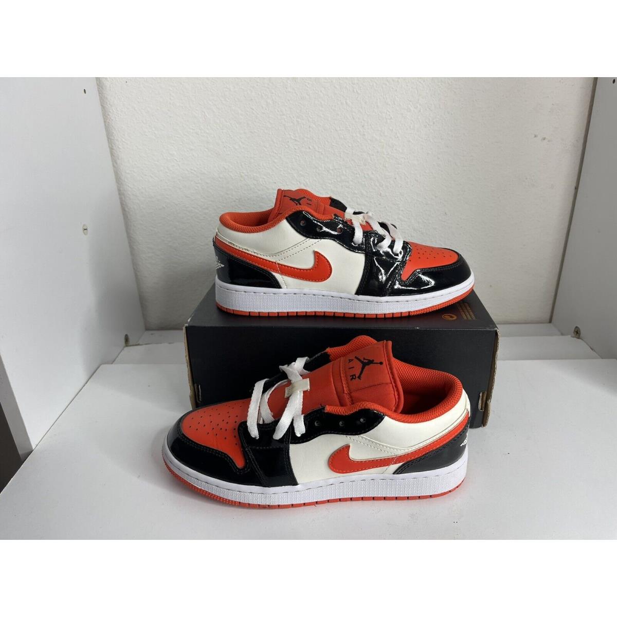 Sz 4.5 Y/6 W Nike Air Jordan 1 Low SE GS Halloween Team Orange Kids DV1335-800 - Orange
