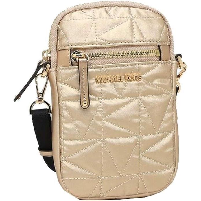 Michael Kors Women`s Winnie Nylon Medium Phone Crossbody Bag Pale Gold