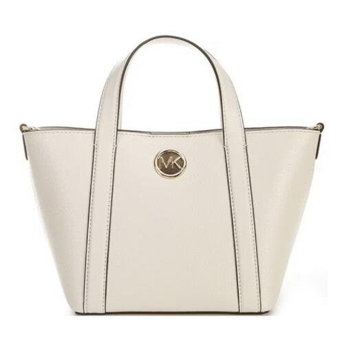Michael Kors Hadleigh Small Leather Double Handle Tote Bag Color Light Creamnew