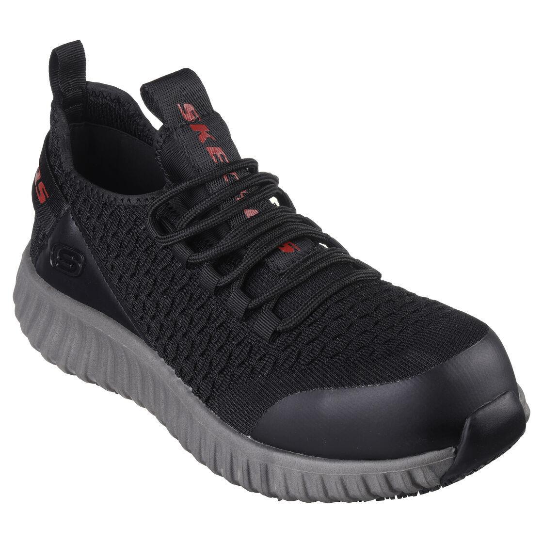Skechers Black Shoes Work Men Memory Foam Slip Resistant Safety Comp Toe 200153