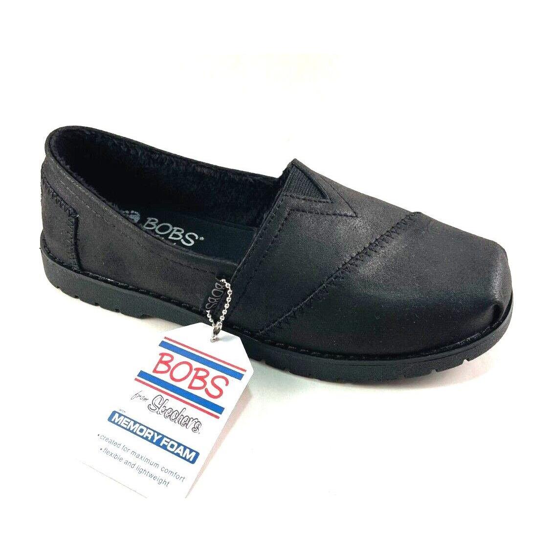 Bobs From Skechers 113352 Black Memory Foam Casual Flat Shoe