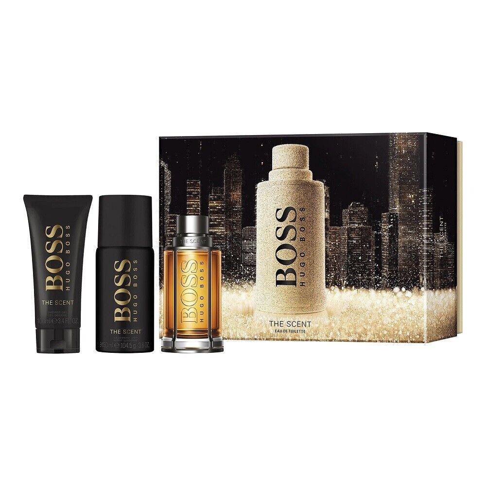 Boss The Scent by Hugo Boss Edt Set For Men 3.3oz 3pc Gift Box