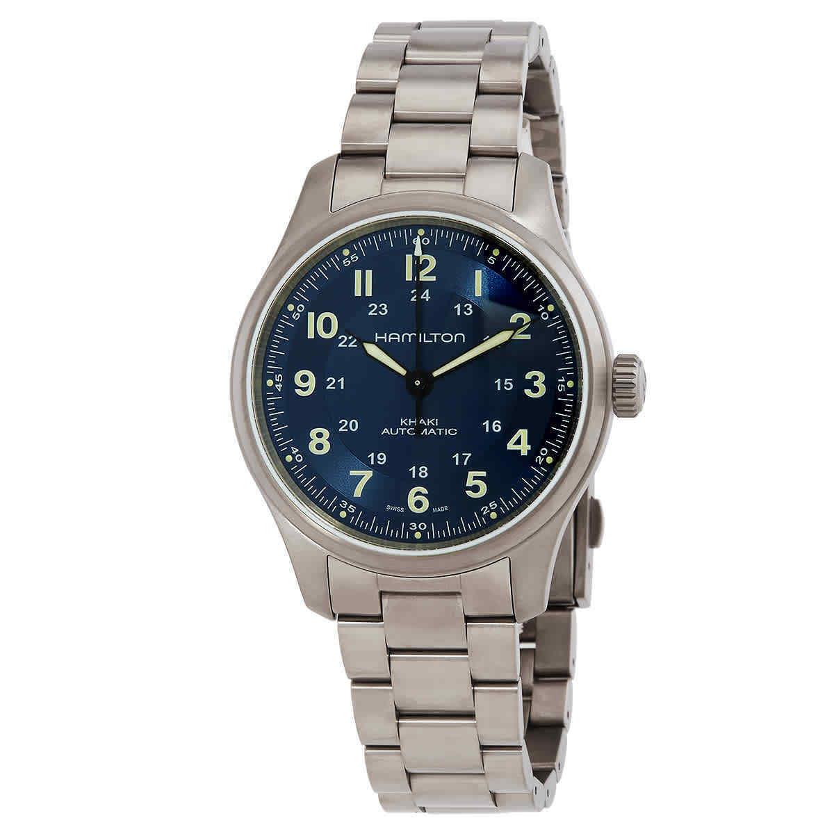 Hamilton Khaki Field Titanium Automatic Blue Dial Men`s Watch H70545140