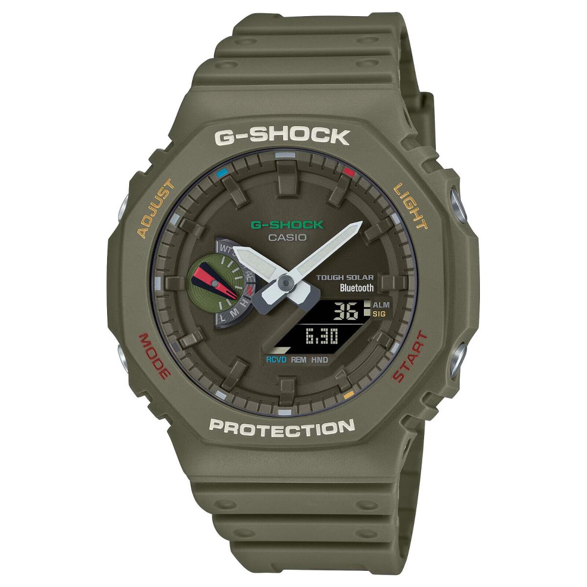 Casio G-shock Tough Solar Green World Time Bluetooth Mens Watch GAB2100FC-3A