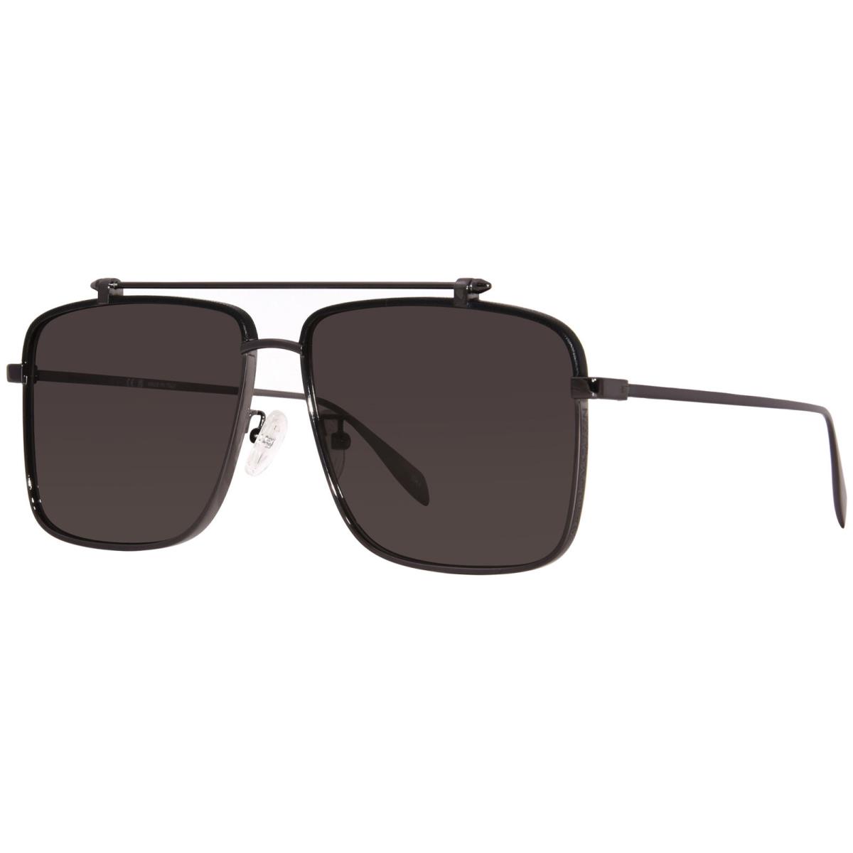 Alexander Mcqueen AM0336S 001 Sunglasses Men`s Gunmetal/grey Square Shape 60mm