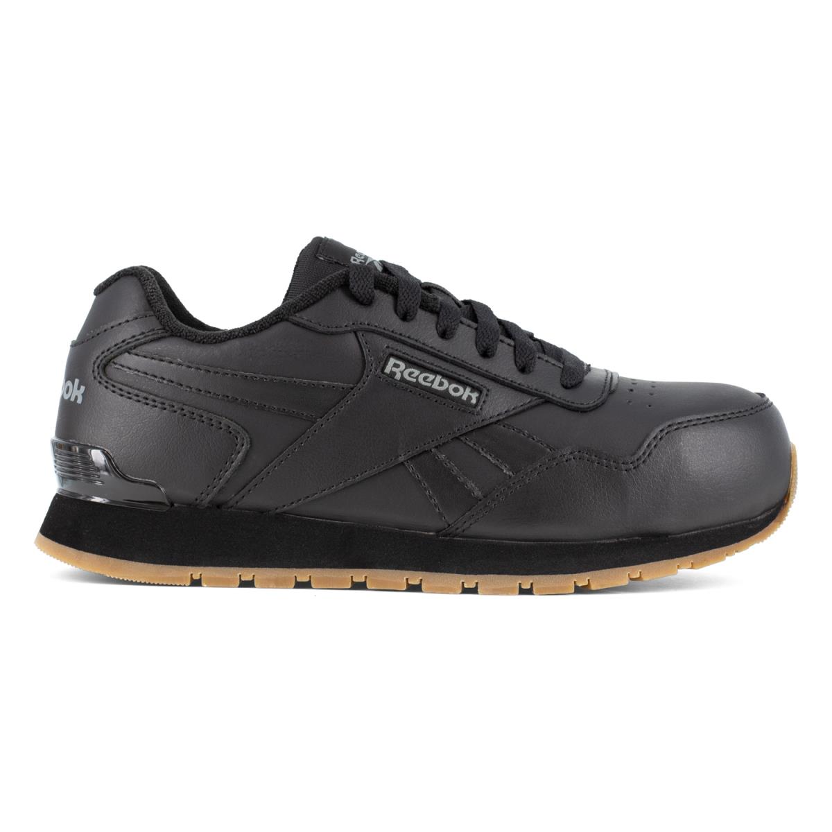 Reebok Mens Black Leather Work Shoes Harman Classic Sneaker CT M