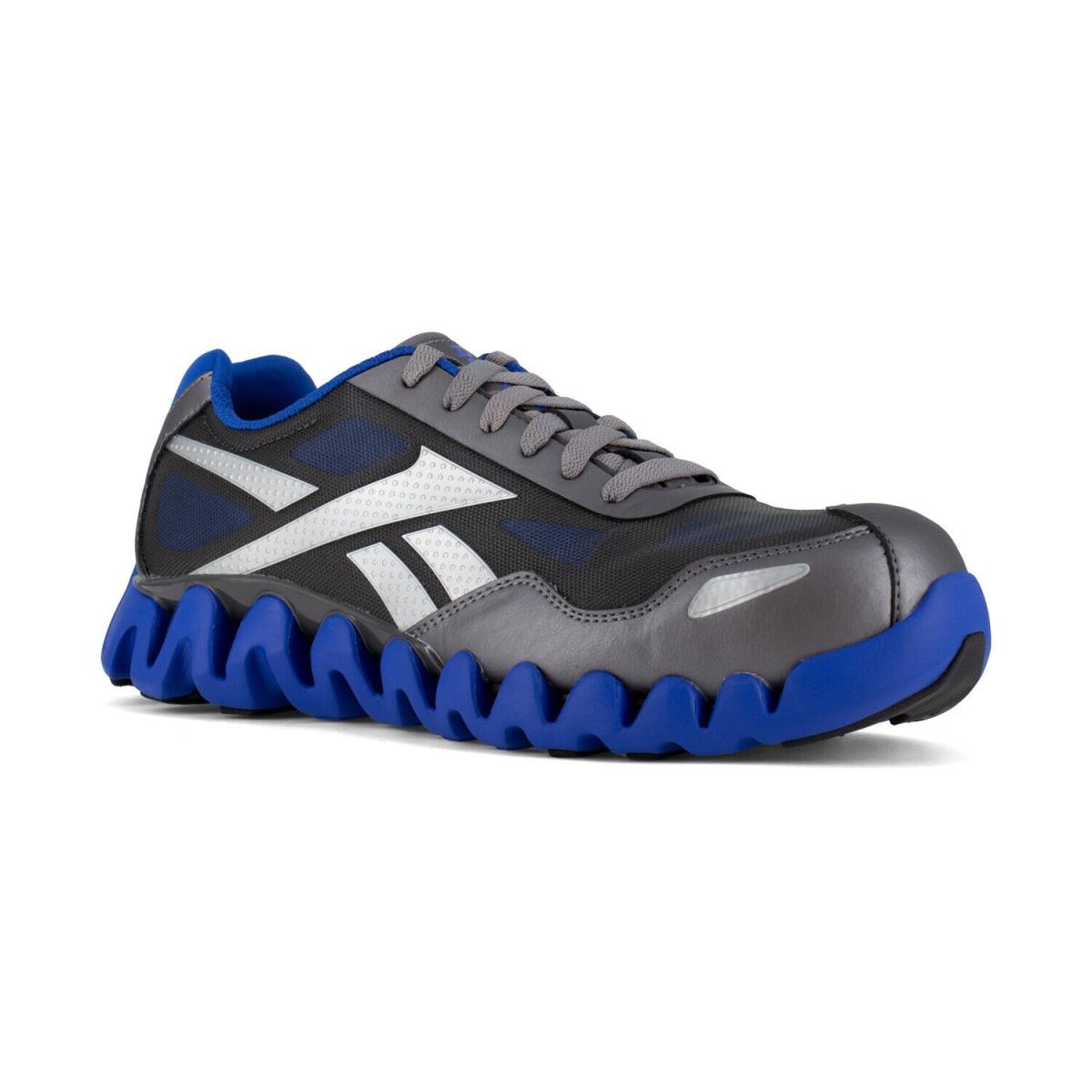 Reebok Mens Grey/blue Mesh Work Shoes Zig Pulse Athletic CT
