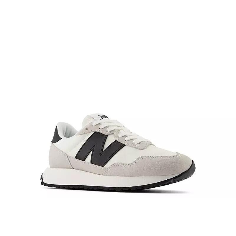 New Balance Womens 237 Casual Walking Training Shoe Sneaker White/Gray/Black Logo