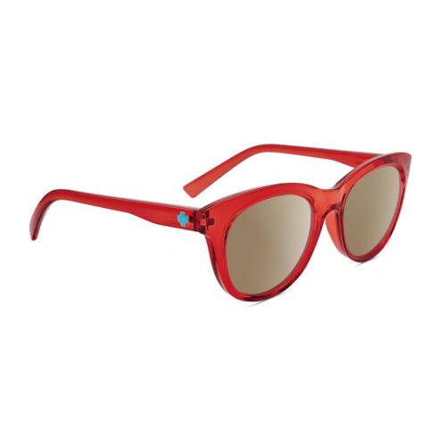 Spy Optics Boundless Unisex Cat Eye Polarized Sunglasses Red Crystal 53mm 4 Opt Amber Brown Polar