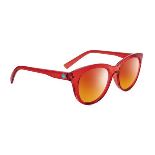 Spy Optics Boundless Unisex Cat Eye Polarized Sunglasses Red Crystal 53mm 4 Opt Red Mirror Polar