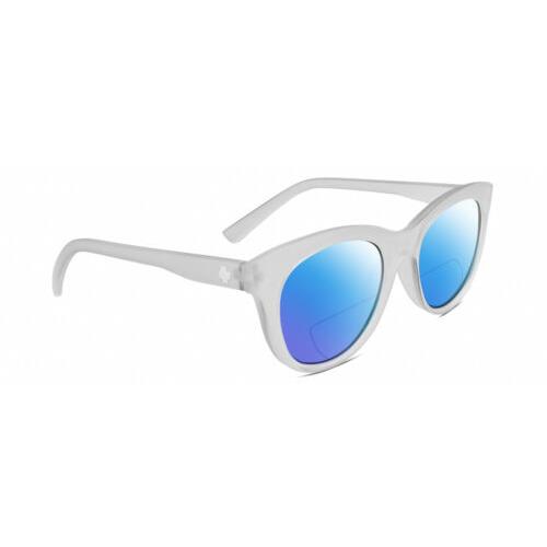 Spy Optics Boundless Cat Eye Polarized Bifocal Sunglasses Crystal 53mm 41 Option Blue Mirror