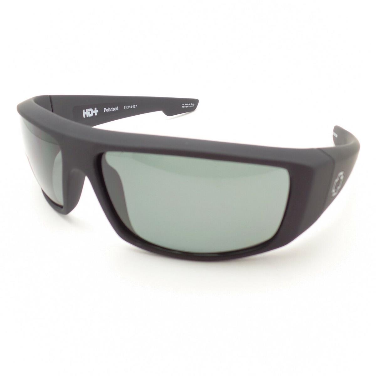 Spy Optics Logan Soft Matte Black Grey Green Polarized Sunglasses - Soft Matte Black Frame, Happy Grey Green Lens