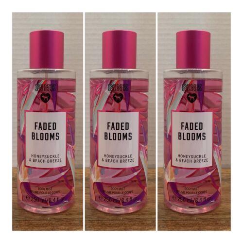 Victoria`s Secret Pink Faded Blooms Body Mist 8.4 Fl.oz. Lot of 3