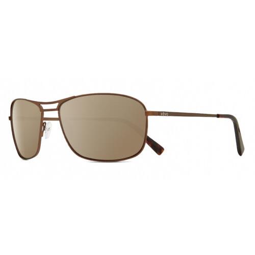 Revo Surge Men Designer Polarized Sunglasses in Brown Tortoise Havana 62mm 4 Opt Amber Brown Polar