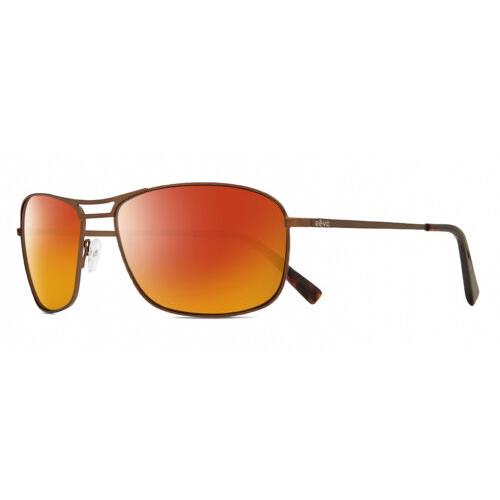 Revo Surge Men Designer Polarized Sunglasses in Brown Tortoise Havana 62mm 4 Opt Red Mirror Polar
