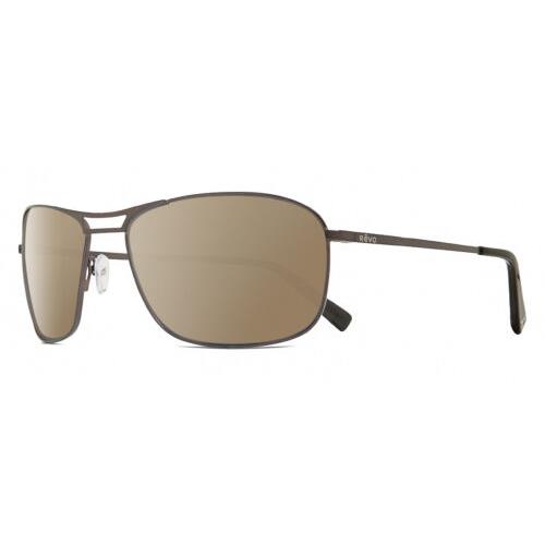 Revo Surge Mens Rectangular Polarized Sunglasses in Gunmetal Black 62mm 4 Option Amber Brown Polar