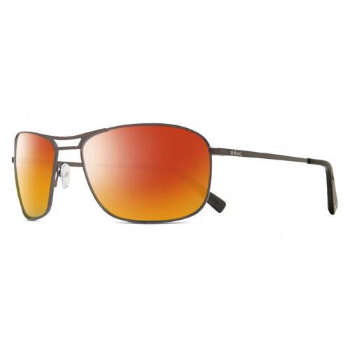 Revo Surge Mens Rectangular Polarized Sunglasses in Gunmetal Black 62mm 4 Option Red Mirror Polar