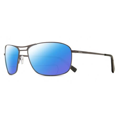 Revo Surge Mens Polarized Bifocal Reading Sunglasses Gunmetal Black 62mm 41 Opt Blue Mirror