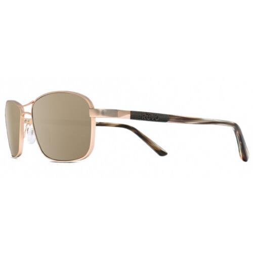 Revo Clive Men Oval Designer Polarized Sunglasses Satin Gold Brown 58mm 4 Option