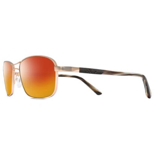 Revo Clive Men Oval Designer Polarized Sunglasses Satin Gold Brown 58mm 4 Option Red Mirror Polar