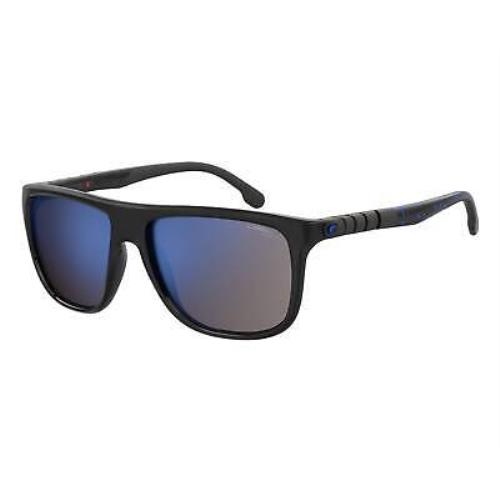 Carrera Hyperfit 17/S D51 XT Sunglasses Black Blue Frame Grey Blue Mirror - Frame: Black, Lens: Gray Blue