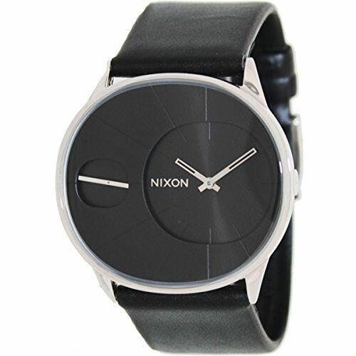 Nixon Black Dial Stainless Steel Leather Quartz Ladies Watch A186-000