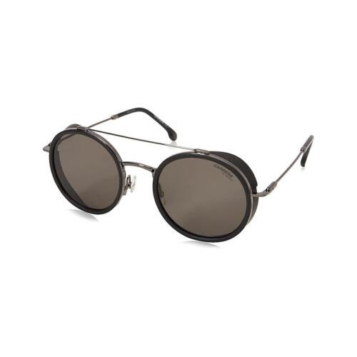 Carrera 167/S Unisex Round Designer Sunglasses Ruthenium Silver Black/grey 50 mm