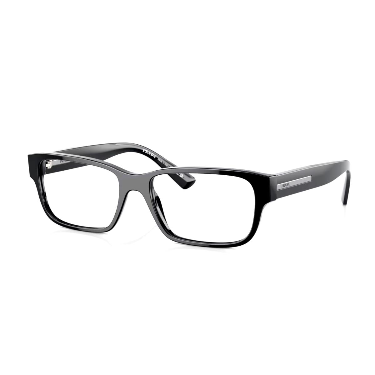 Prada Eyeglasses Vpr 18Z 1AB-1O1 56-17 140 Black Silver Large Wide Frames - Black Frame