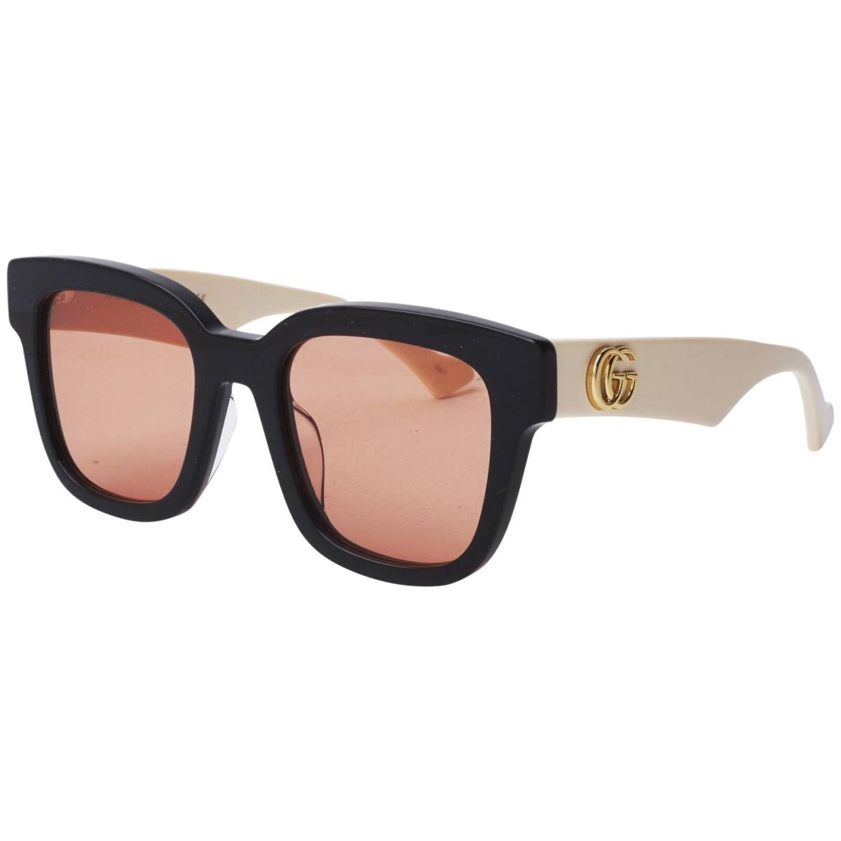 Gucci Women`s Oversized Square Sunglasses - GG0998S - Made in Italy Black-White/Orange (002-52)