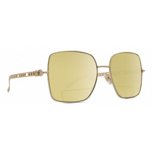 Gucci GG0724S Women Designer Polarized Bifocal Sunglasses Gold Black 61mm 41 Opt Yellow