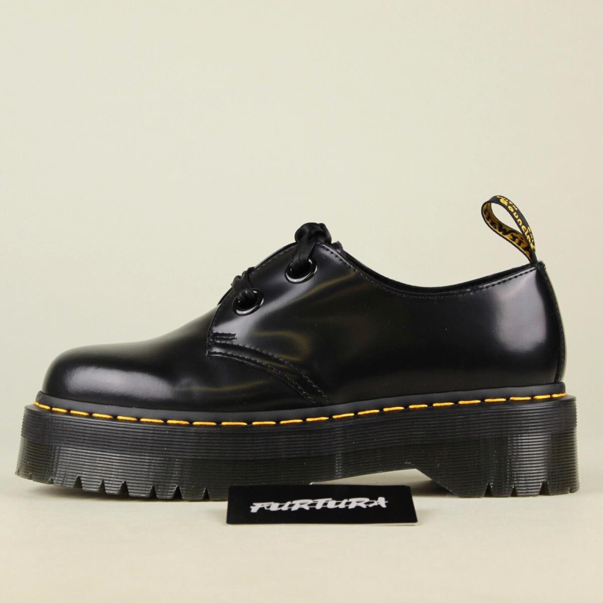 Dr. Martens Holly Black Buttero 25234001 Women`s Size 10 Platform Shoes 301A