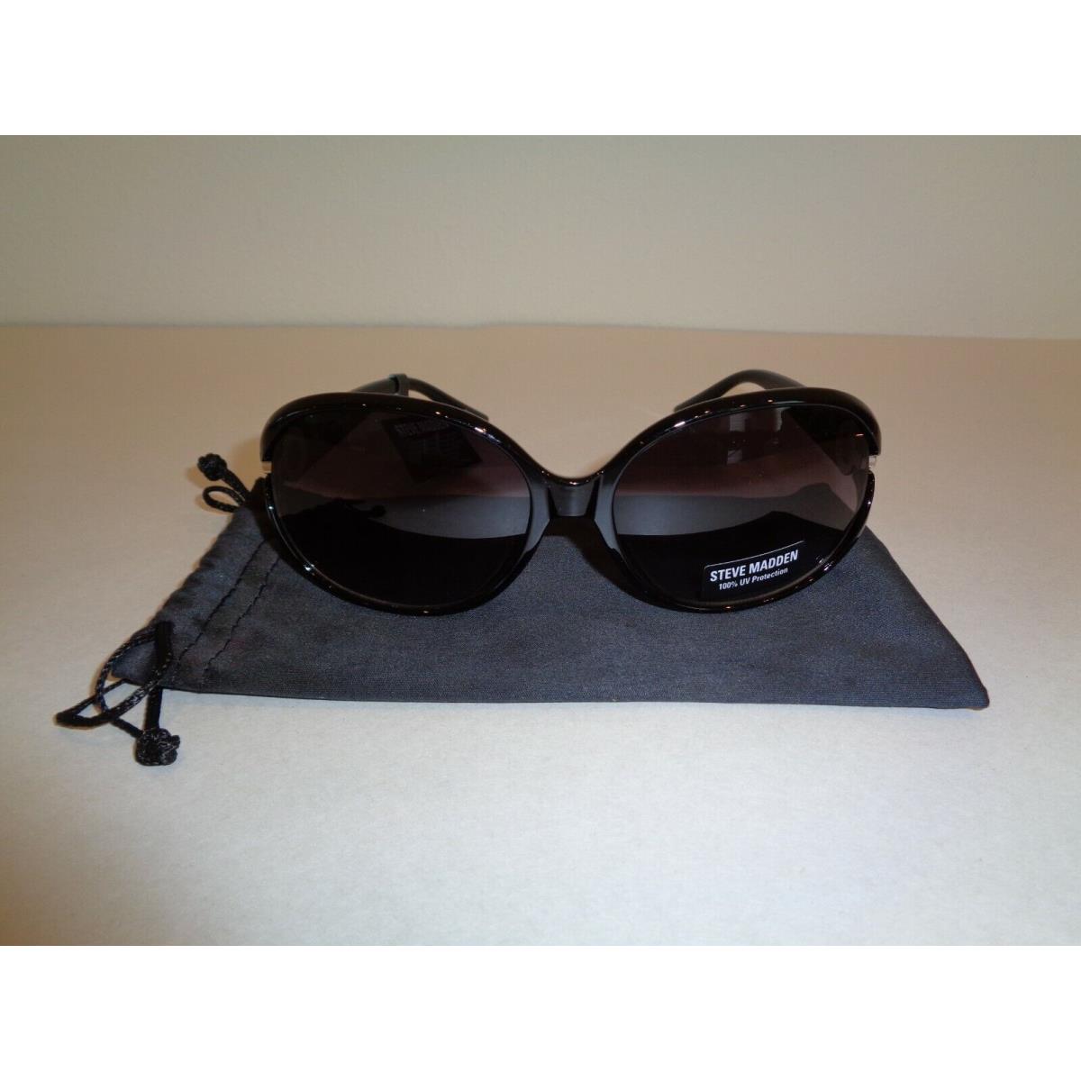 Steve Madden SM894101 Delilah Black Womens Round Fashion Sunglasses