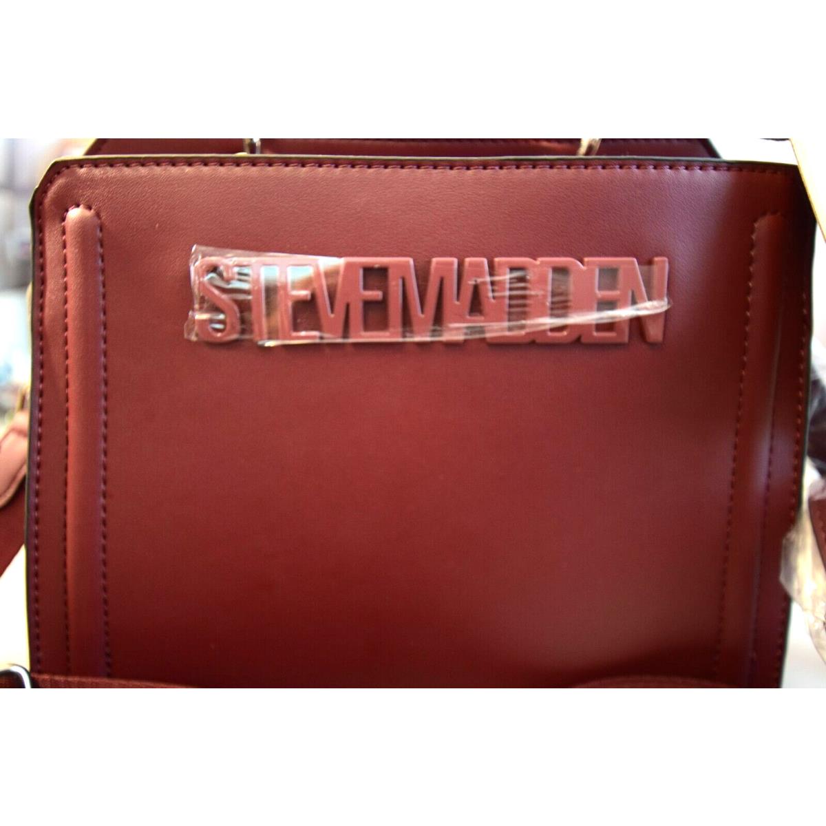 Steve Madden Bevelyn Satchel Crossbody Bag W Air Pod Case Bloodstone