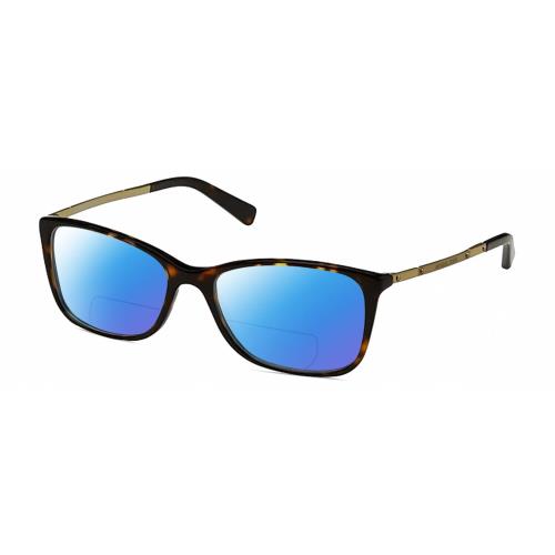 Michael Kors MK4016 Cateye Polarized Bifocal Sunglass Brown Tortoise 53mm 41 Opt Blue Mirror